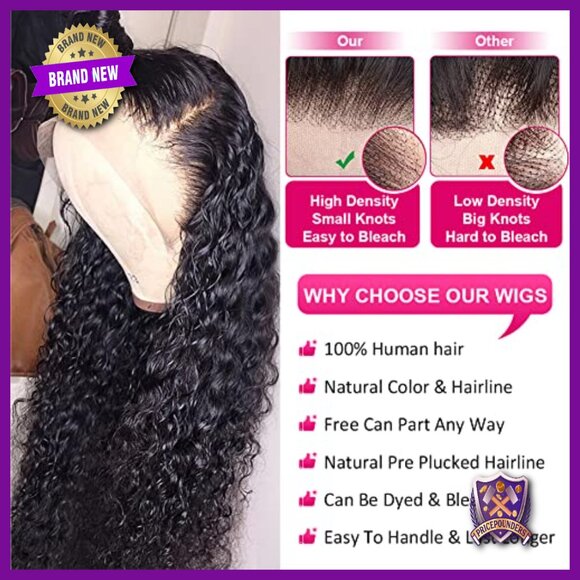 13x4 HD Lace Front Wig Human Hair Deep Wave Glueless Pre Plucked